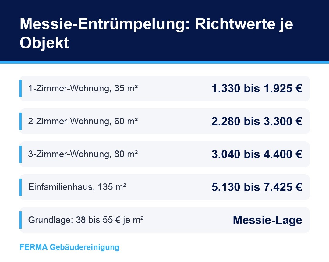 Messie Wohnung entruempeln Kosten Infografik
