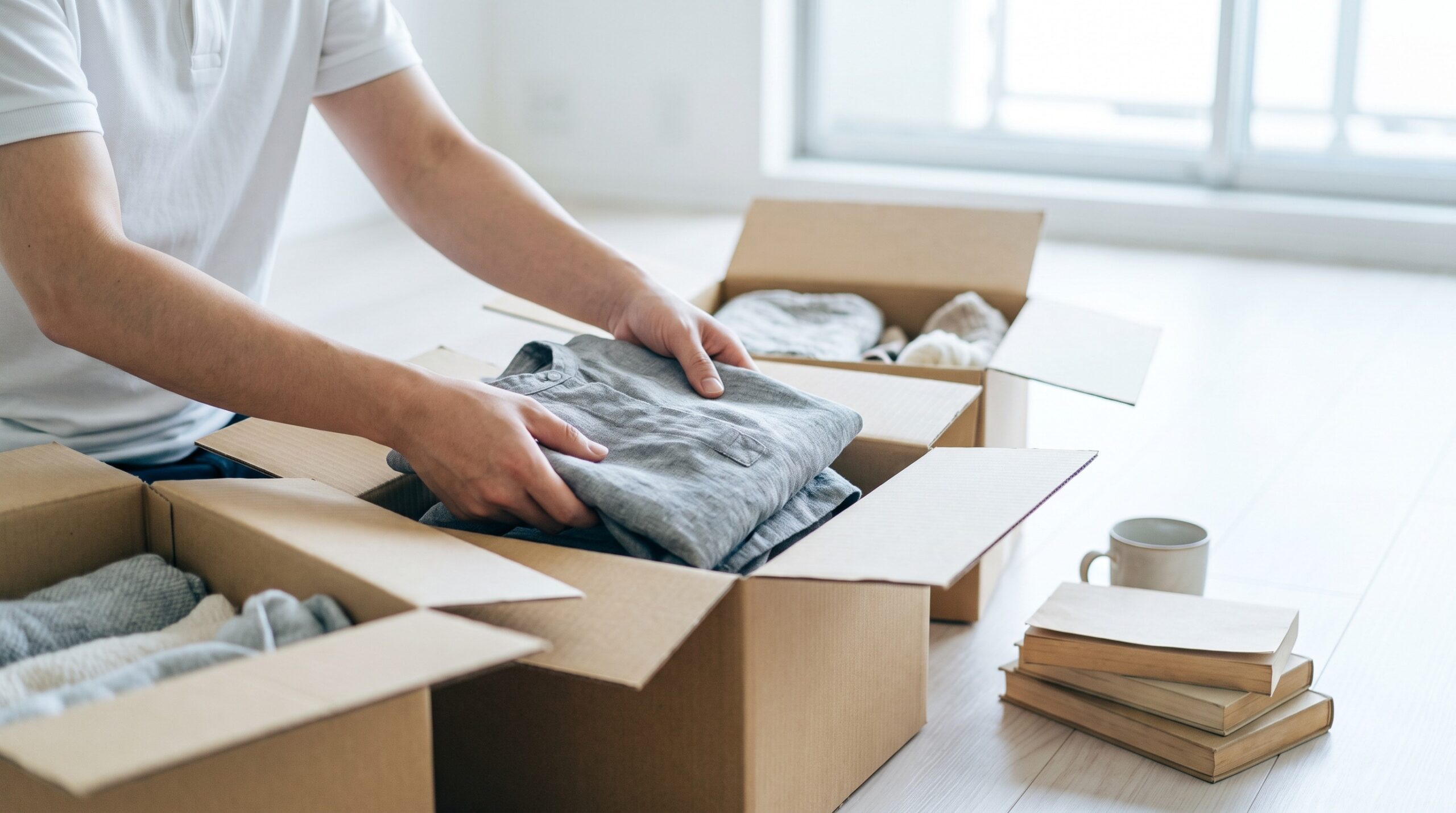 Minimalismus fuer Anfaenger: Kleidung in Kisten sortieren
